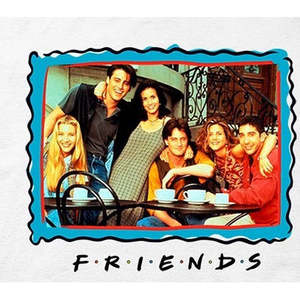 T-Shirt Grafica da Uomo Friends Frame 100% Cotone Oversize X-Large con Logo Solido in Jersey Bianco - Product Image 3