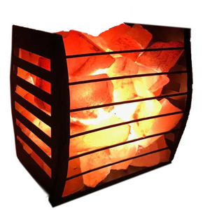 Sel de roche de l'himalaya artisanat panier en fer forgé lampe Air organique brillant morceaux naturel décoration de la maison bol artisanat naturel - Product Image 1