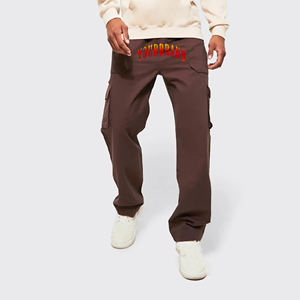 Wholesale Cotton 6 Pocket Cargo Pants Baggy High Quality Flare Sweat Pants Custom logo <b>Men</b> <b>Sport</b> <b>Trousers</b> Sweatpants - Product Image 1