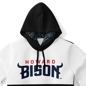 Howard University Bison Unisex Pullover Hoodie 100% algodón forrado invierno patrón sólido tejido Tribal bolsillo Colorblock lavado - Product Image 1