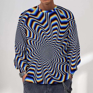 Sudadera psicodélica de ilusión focal para hombre, jersey de cuello redondo desgastado con estampado Trippy 3D, novedad transpirable térmica - Product Image 6