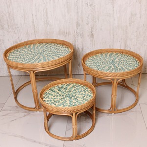 Table à thé décorative en rotin Tables basses en forme de cercle bon marché Mobilier d'intérieur fabriqué par de grands artisans - Product Image 3