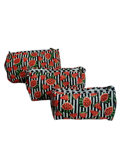 Pochette de voyage réutilisable en coton matelassé |   Sac de Cosmétiques Écologique Résistant à l'Eau Léger avec Fermeture Éclair - Product Image 4