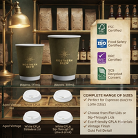Cangkir Kertas Tebal Kokoh Ramah Lingkungan Berinsulasi Dinding Ganda Kelas Makanan untuk Layanan Kopi Kantor Ruang Rapat Profesional Modern Premium