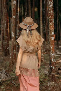 Beige Boho Robe with Pockets Summer Cotton Vest for <b>Festival</b> Wear-for All Seasons - Product Image 2