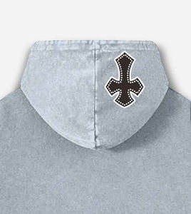 Sudadera con capucha personalizada con lavado ácido para hombre, informal, de manga larga y hombro caído, tela de algodón 100% y capucha con bolsillos laterales para hombre - Product Image 5