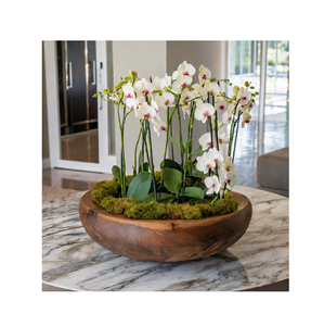 Bol à pâte en bois pour bougie et décoration de la maison couleur bois naturel pour forme ronde et design sculpté - Product Image 4