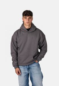 Sweat-shirt à capuche pour homme en coton 100% lourd, respirant, uni, surdimensionné, à capuche, impression sérigraphique, vente en gros - Product Image 2
