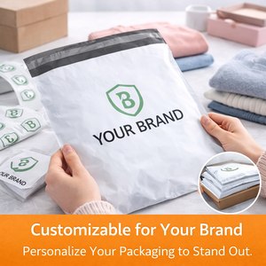 Sacs postaux en polyéthylène blancs pour le stockage et la protection, options de personnalisation, enveloppes postales durables avec conception imperméable pour l'expédition de vêtements - Product Image 5