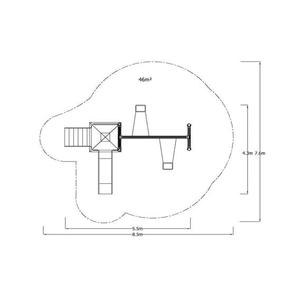 Ensemble de jeux de plein air en plastique pour enfants BOS03 avec tour et toboggan 5,5 x 4,5 m - Product Image 3