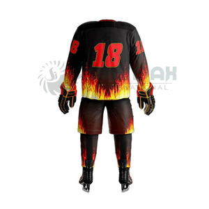 Vente en gros d'uniformes de hockey sur glace à col rond et demi-manches avec impression de logo personnalisé de haute qualité et à bas prix pour les équipes OEM - Product Image 6