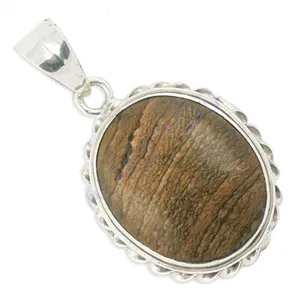 Pendentif en argent 925 avec pierre précieuse améthyste naturelle, pierre de jaspe, pendentif religieux fait à la main, forme de diamant taille émeraude, bijoux - Product Image 2