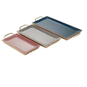 Gold-Finished Stainless Steel Serving <b>Tray</b> with Customized Design Designer Handle Tableware <b>Tray</b> for Home Dining Food Serving - Product Image 2