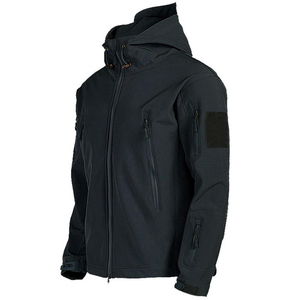 Chaquetas de concha suave de piel de tiburón para hombre, chaqueta impermeable táctica a prueba de viento, chaquetas para hombre, abrigos de bombardero con capucha para misiones de senderismo - Product Image 2