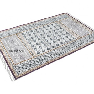 Hoa Tay Dệt Tay Khối In Mô Hình Thảm Thêu Thảm 100% Handmade Chất Liệu Thảm Cho Nhà Phòng Khách Trang Trí - Product Image 1