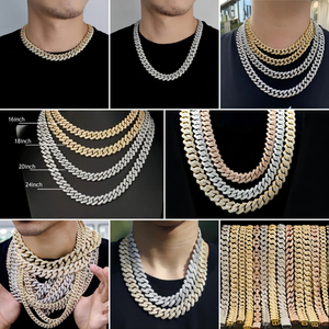 S925 Silver Fine <b>Chains</b> Necklaces Gold Plated Trendy Necklace Miami <b>Chain</b> Cuban VVS Diamond Link Hip Hop Fine Jewelry Men's - Product Image 4