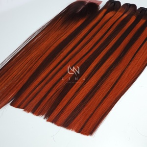 Genius Weft Luxury Vietnamese Raw Virgin Hair Super Bone Straight Silky Piano Style Extensiones de cabello humano alineadas con cutícula - Product Image 1