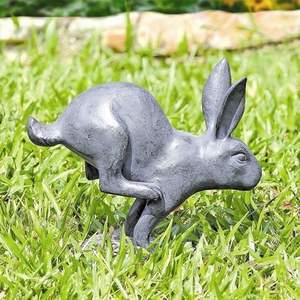 Elegante Escultura Moderna de animales de hierro de conejo, hermosa decoración rústica Vintage para Patio y jardín para pasarelas al aire libre, diseños de césped - Product Image 1