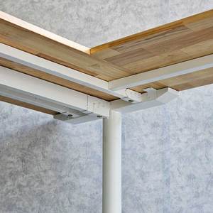 Escritorio Esquinero en Forma de L de Madera de Caucho con Patas de Hierro 120x110cm Sistema TIO HBTO021 - Product Image 5
