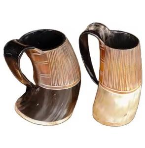 Tasse à vin en corne de buffle naturelle polie Style animal écologique pour la décoration de la maison Prix raisonnable de l'Inde - Product Image 1