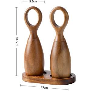 Molinillo de Sal y Pimienta TRESUN Ecológico de Madera de Acacia con Núcleo de Cerámica para Ajustar la Grosor, Apto para Lavavajillas y Horno, para el Hogar - Product Image 3