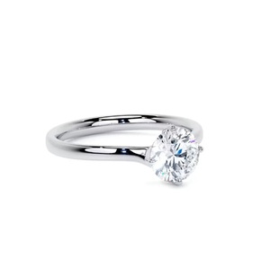 Bague en diamant de laboratoire rond en or blanc massif 10K certifié IGI couleur F VS1 clarté fabrication de bijoux de fiançailles - Product Image 4