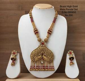 Ensemble de bijoux de mariée en or pour femmes, collier de mariage, boucles d'oreilles pour femmes - Product Image 2