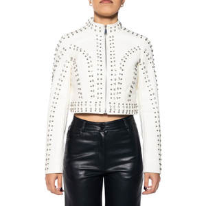 Pur cuir fait facilement disponible femmes en cuir veste courte nouveau Style vêtements d'hiver couleur personnalisée femmes en cuir veste courte - Product Image 1