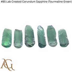 # 85 Corindon synthétique vert saphir brut, boules simulées par fusion flamme, 100 grammes - Product Image 3