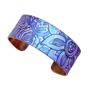 2025 Florida New Year Copper Purple Glass <b>Bangles</b> Colorful Jewelry Handcrafted Natural Design Bracelet Copper Jewelry for <b>Women</b> - Product Image 5
