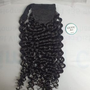 Wholesale Price Raw Vietnamese Human Hair Extensions Deep Wave Curly Pony Tail Bundle Lace <b>Toupee</b> Base No Tangle Shedding - Product Image 2