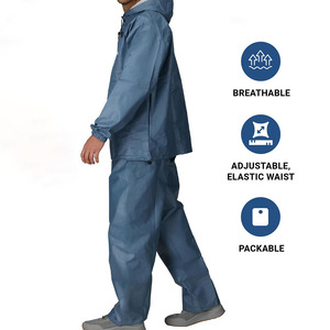 Chaqueta Impermeable de Diseño Premium en Color Sólido Personalizable, Traje de Lluvia con Capucha para Hombre - Product Image 5