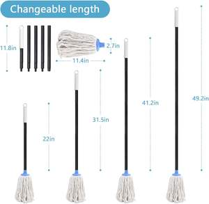 Kentucky Industrial High Quality Eco-friendly Self-Wringer Durable Flat Mop Plastic Clip Dolly 20,000+ Durability - Product Image 3