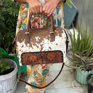 Cowhide คู่นุ่มโบราณทำด้วยมือหรูหราหนังแท้แท้แท้กระเป๋าช้อปปิ้งกระเป๋าถือสตรีดีไซน์สวยสะพายไหล่ - Product Image 4