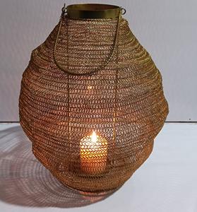 Gold Finished Metal Wax Light <b>Lantern</b> Tealight <b>Candle</b> Holders <b>Large</b> for Christmas Home Decoration Living Room and Table Decor - Product Image 5