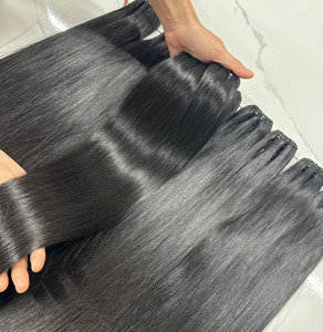 Vente en gros d'extensions de cheveux humains bruts vietnamiens aucun traitement chimique faisceaux de couleur noire naturelle naturelle/os droit - Product Image 1