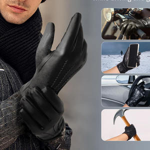 Nuevo personalizado al aire libre hombres Casual mejor producto diseño moderno colores sólidos a prueba de viento buen estilo guantes de moda de cuero - Product Image 3