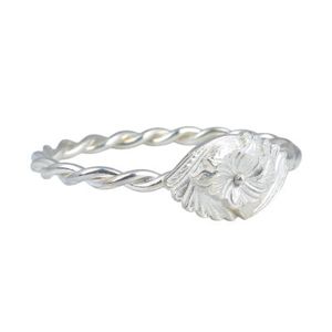 925 Sterling Silver Two-Strand Twisted Bracelet Flower-Shaped for Gift Occasions - Product Image 1