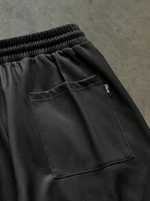 กางเกงวอร์มผ้าคอตตอนใส่เล่นกีฬาของผู้ชายกางเกงวิ่งขากว้างพิมพ์ลายซ้อนกันผลิตตามสั่งโรงงาน - Product Image 4