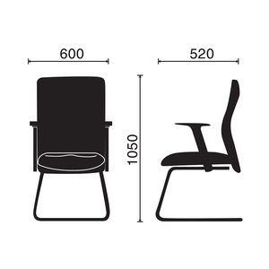 Chaise ergonomique à genouillères Tampa04 pour conférence et salon HOCQ68009 - Chaise de bureau en maille et cuir avec structure métallique - Product Image 2