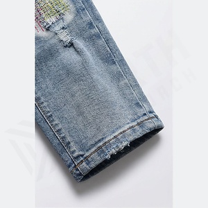 Luxury Style Customized Color <b>Men</b> Rhinestones Denim <b>Jeans</b> Latest Fashion Streetwear <b>Trousers</b> Pant High Quality Material Clothing - Product Image 6