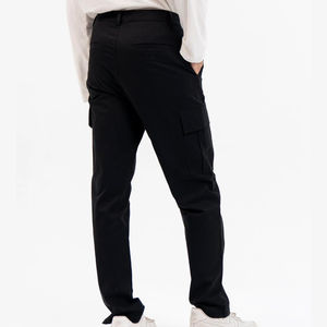 Pantalones Cargo de corte recto para hombre de alta calidad 100% algodón Color Negro estilo informal ligero fabricante directo al por mayor - Product Image 4