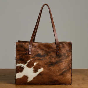 Sac fourre-tout d'épaule de luxe multifonctionnel en cuir de vachette et fourrure pour femme, collection été, modèle LHTB-0130 - Product Image 6