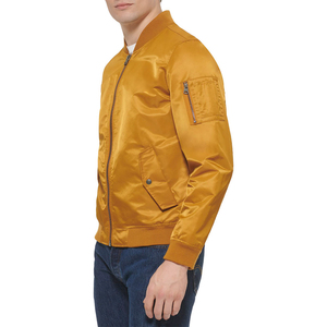 Chaqueta de bombardero de satén vintage personalizada de fábrica para hombre, ropa deportiva de invierno informal con cierre de cremallera, chaquetas para hombre - Product Image 5