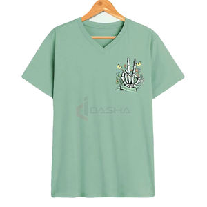 T-shirt imprimé surdimensionné baggy t-shirts graphiques en coton hip pop épaules tombantes t-shirt streetwear vente en gros - Product Image 3