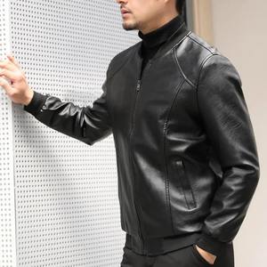 หนังแกะแท้มีซิป aniline สีน้ำตาลลาเวนเดอร์สำหรับผู้ชายแจ็คเก็ตนักขี่จักรยานที่มีซับในผ้าวิสคอสและกระเป๋าด้านนอกด้านใน - Product Image 4