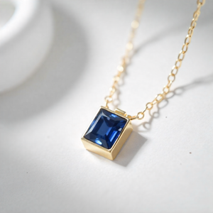 Collar minimalista de Plata de Ley 925, cadenas de circón con piedra natal de una sola piedra para cumpleaños - Product Image 1