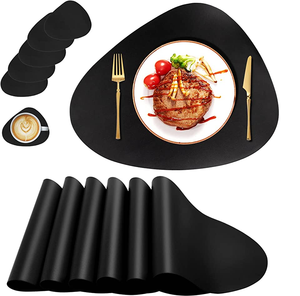 Leather Placemats Set Table Stone Mats Non Slip <b>Heat</b> Restaurants Placemat <b>Coaster</b> square Shape and at Best Price - Product Image 6