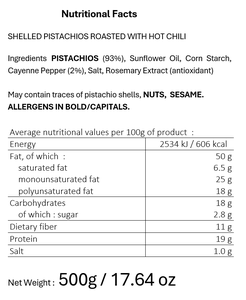 Pistachos Secos Tostados con Chile Picante, Artesanales Franceses Finuts, Alta Calidad, Paquete de 500g, Sin Aceite de Palma, Sin Aditivos, Sabor Intenso - Product Image 3