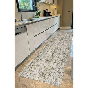 Tapis imprimé de style persan, chemin de table marron à motifs floraux pour salle à manger, tapis en velours - Product Image 2